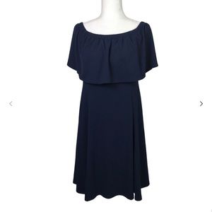 Navy Isaac Mizrahi Navy Convertible Ruffle Dress XL